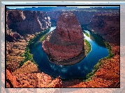 Park Narodowy Glen Canyon, Rzeka, Kolorado River, Zakole, Horseshoe Bend, Kanion, Skały, Arizona, Stany Zjednoczone