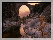 Rzeka, Most, Pont de Llierca, Skały, Drzewo, Hiszpania