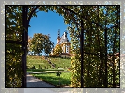 Niemcy, Neuzelle, Kościół, Wniebowzięcia Najświętszej Marii Panny, Klasztor, Kloster Neuzelle, Park, Pergola