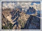 Włochy, Góry, Dolomity, Tre Cime di Lavaredo, Skały