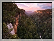 Australia, Nowa Południowa Walia, Góry, Skały, Wodospad, Fitzroy Falls, Lasy, Wąwóz