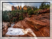 Sedona, Arizona, Stany Zjednoczone, Skały, Potok