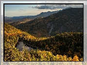 Jesień, Góry Adirondack, Jezioro, Lasy, Stan Nowy Jork, Stany Zjednoczone