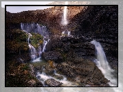 Skały, Wodospady, Rzeka Nervion, Kanion Delica, Hiszpania