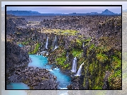 Islandia, Rzeka, Wąwóz Sigoldugljufur, Wodospady Sigoldugljufur, Dolina, Valley of Tears