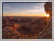 Skały, Słońce, Formacje skalne, Monument Valley, Stany Zjednoczone