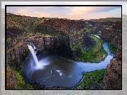 Rzeka, Palouse River, Wodospad Palouse, Skały, Stan Waszyngton, Stany Zjednoczone