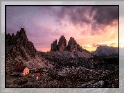 Góry, Tre Cime di Lavaredo, Dolomity, Dom, Schronisko, Auronzo, Kaplica, Włochy