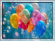 Baloniki, Balony, Kolorowe, Grafika