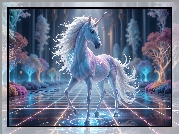 Jednorożec, Fantasy, Grafika, Magiczna Sceneria