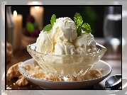 Lody, Waniliowe, Miseczka, Mięta