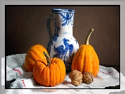 Dynie, Orzechy, Dzbanek, Tkanina