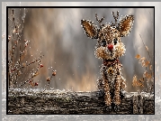 Renifer, Rudolf, Czerwononosy, Deska, Dzwoneczek, Grafika AI