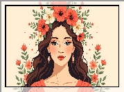 Dziewczyna, Kwiaty, Grafika 2D