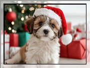 Pies, Szczeniak, Czapka, Mikołaja