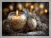 Świeca, Bombka, Anyż, Bombka, Świąteczne, Grafika AI