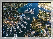 Port jachtowy, Marina, Przystań, Z lotu ptaka, Porto Cervo, Sardynia, Włochy