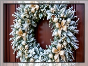 Wieniec, Szron, Kokardki, Bombki, Boże Narodzenie, Grafika AI