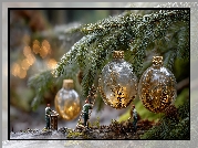 Boże Narodzenie, Bombki, Świerk, Ludziki, Grafika AI