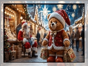 Świąteczne, Zabawki, Pluszowy, Miś, Zakupy, Jarmark