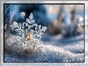 Zima, Śnieżynka, Śnieg, Grafika AI