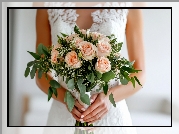 Bukiet kwiatów, Róże, Suknia, AI