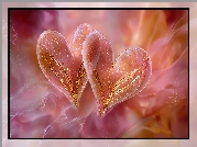 Dwa, Różowe, Serca, Wzory, Grafika AI