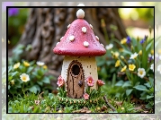 Dekoracja, Kwiaty, Grzybek