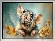 Szczur, Liście, Grafika AI