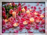 Świeczki, Płatki, Róże