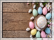 Wielkanoc, Kolorowe, Jajka, Ciasto, Babka, Porcelanowe, Zajączki, Białe, Kwiaty