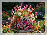 Kolorowe, Kwiaty, Tulipany, Lilie