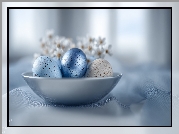 Wielkanoc, Jajka, Kolorowe, Miska, Grafika AI