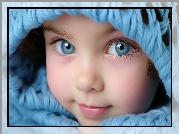 Dziecko, Niebieskie, Oczy, Grafika AI