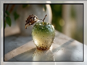 Zielone, Jabłko, Szklane, Grafika AI