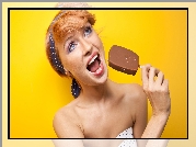 Kobieta, Lód, Czekoladowy